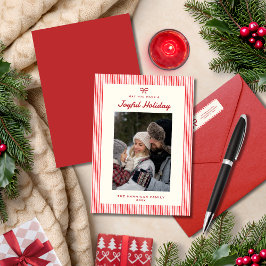 喜びエレガントのスクリプトレッドフラットクリスマスカード シーズンカード