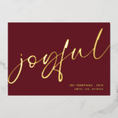 喜びエレガントの書名クリスマスブルゴーニュ 箔シーズンカード (正面)