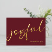 喜びエレガントの書名クリスマスブルゴーニュ 箔シーズンカード (立ち正面)