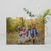 喜びエレガントの書道オーバーレイ写真 箔シーズンカード (立ち正面)