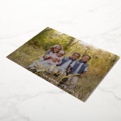 喜びエレガントの書道オーバーレイ写真 箔シーズンカード (回転した状態)