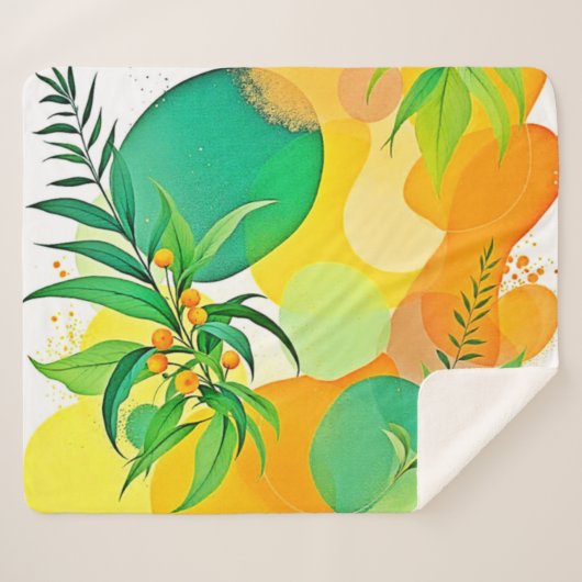 喜びオーガニックの流れ シェルパブランケット (正面(横))