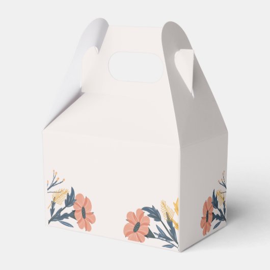 喜びカラフル春花結婚式の引き出物箱 フェイバーボックス (裏面サイド)