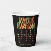 喜びクワンザ原則クロスワード 紙コップ (裏面)