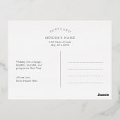 喜びハートハッピー旧正月ホイル葉書 箔シーズンポストカード (裏面)