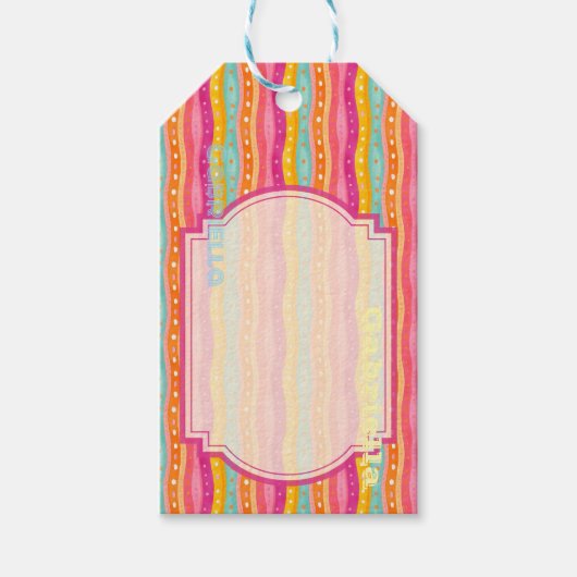 喜びパーソナライズされたの水彩贈り物ラベル ギフトタグ (正面)