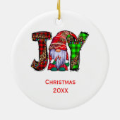 喜びパーソナライズされた格言メリークリスマス セラミックオーナメント (裏面)