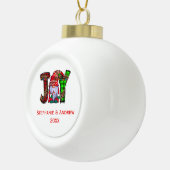 喜びパーソナライズされた格言メリークリスマス セラミックボールオーナメント (右)
