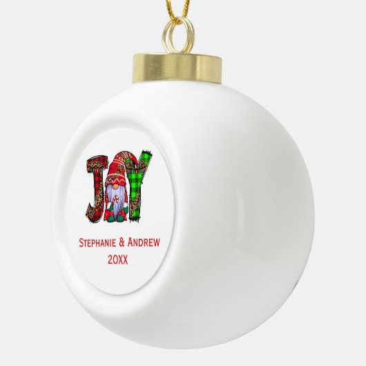 喜びパーソナライズされた格言メリークリスマス セラミックボールオーナメント (右)