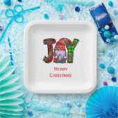 喜びパーソナライズされた格言メリークリスマス ペーパープレート (パーティー)