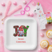 喜びパーソナライズされた格言メリークリスマス ペーパープレート (パーティー)