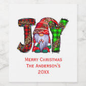 喜びパーソナライズされた格言メリークリスマス ワインラベル (シングルラベル)