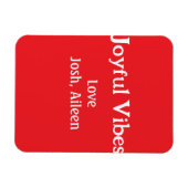 喜びビーズレッドクリスマスホリデーズラブファミリー マグネット (横)