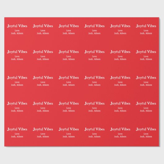 喜びビーズレッドクリスマスホリデーズラブファミリー ラッピングペーパー (フラット)