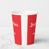 喜びビーズレッドクリスマスホリデーズラブファミリー 紙コップ (左)