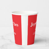 喜びビーズレッドクリスマスホリデーズラブファミリー 紙コップ (右)