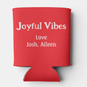 喜びビーズレッドクリスマスホリデーズラブファミリー 缶クーラー (裏面)