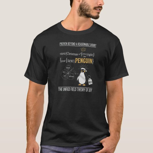 喜びペンギンの統一場理論 Tシャツ (正面)