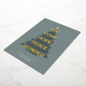 喜びホープ愛の平和のクリ疑問に思スマス 箔シーズンカード (回転した状態)