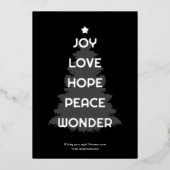 喜びホープ愛の平和のクリ疑問に思スマス 箔シーズンカード (正面)