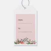 喜びメリーと明るい水色のクリスマス ギフトタグ (裏面)