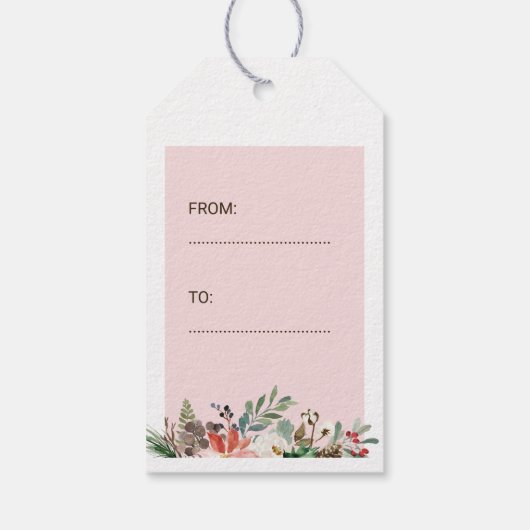 喜びメリーと明るい水色のクリスマス ギフトタグ (裏面)