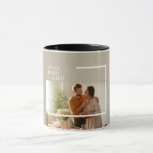 喜びメリーの賛美クリスマス家族の写真ギフト マグカップ (中央)