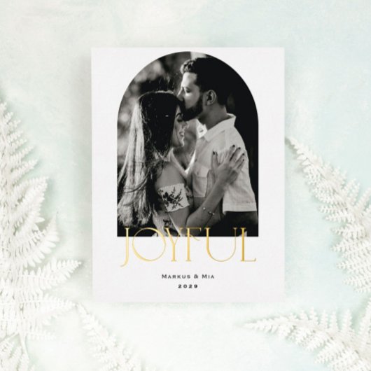 喜びモダンのアーチ 箔シーズンカード