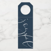 喜びモダンのスクリプトChristmas holiday navy ボトルネックタグ (正面)