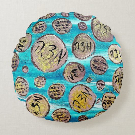 喜びモダンのマッツァ ラウンドクッション (正面)