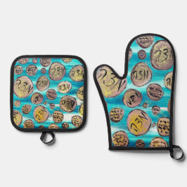 喜びモダンのマッツァ 鍋つかみ&鍋敷きセット