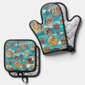 喜びモダンのマッツァ 鍋つかみ&鍋敷きセット (正面/裏面)