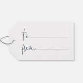 喜びモダンの脚本の海軍のクリスマス ギフトタグ (裏面横)