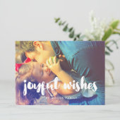 喜びモダンの願い休日のフォトカード シーズンカード (スタンド正面)
