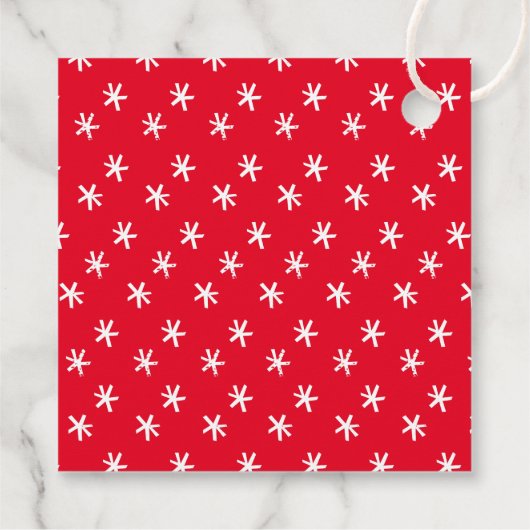喜びモダン型レッドクリスマスホリデーギフト フェイバータグ (裏面)