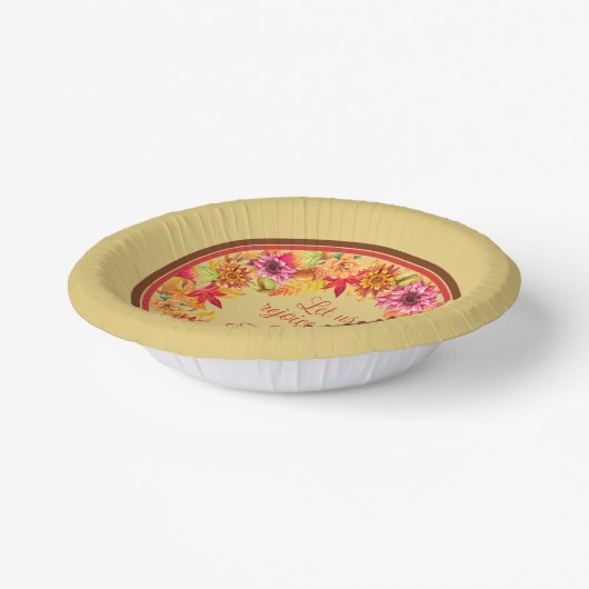 喜び与えと感謝してい秋の紅葉のリース ペーパーボウル (傾斜あり)