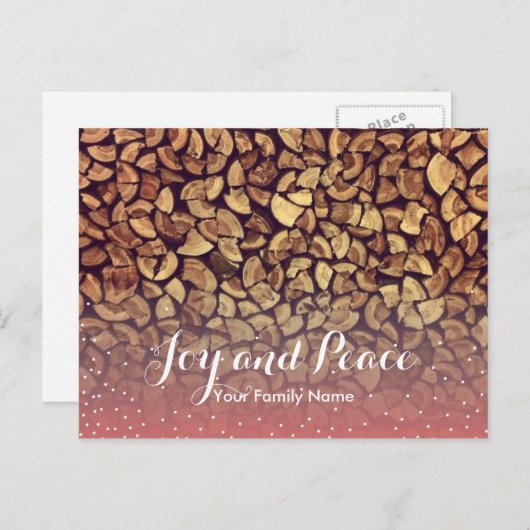 喜び及び平和まきの休日の挨拶 シーズンポストカード (正面/裏面)