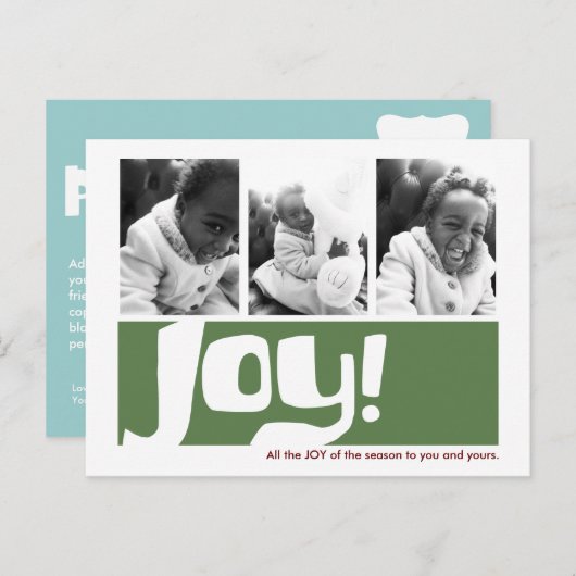 喜び及び平和休日3の写真のトリプティク シーズンポストカード (正面/裏面)