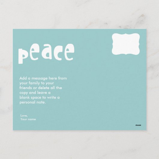 喜び及び平和休日3の写真のトリプティク シーズンポストカード (裏面)