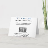 喜び及び美しい シーズンカード (裏面)