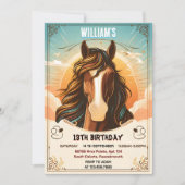 喜び可愛い馬私の小さなポニー最初の13歳の誕生日 招待状 (正面)