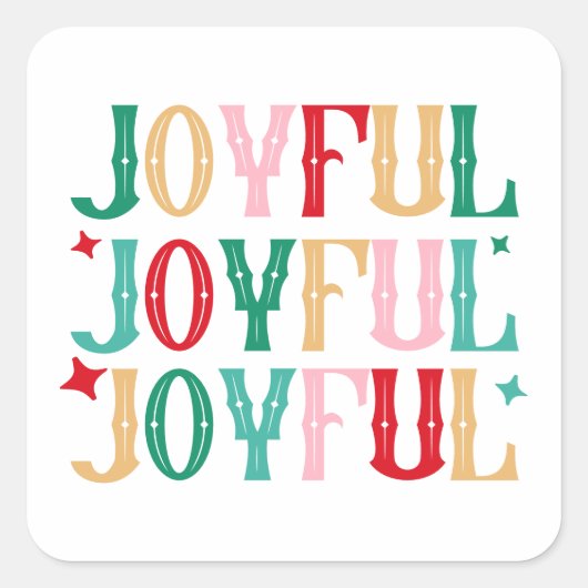 喜び喜びクリスマス スクエアシール (正面)