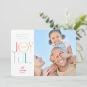 喜び家庭写真モダン型エレガントカラフル シーズンカード (スタンド正面)