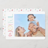 喜び家族の写真モダンフォントエレガントカラフル シーズンカード (正面/裏面)