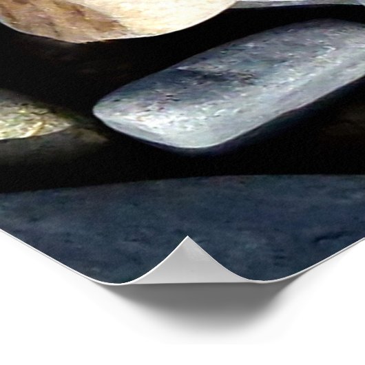 喜び希望の平和信仰の愛クリスチャンの価値の小石 ポスター (角)