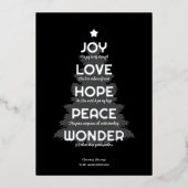 喜び希望愛平和クリスチャン疑問に思スクリスチャン 箔シーズンカード (正面)