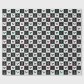 喜び平和の愛 |モダン白黒の休日 ラッピングペーパー (フラット)