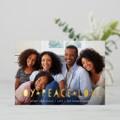 喜び平和の愛 |横向き写真 箔シーズンカード (立ち正面)