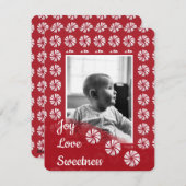 喜び愛と甘いクリスマスカード シーズンカード (正面/裏面)