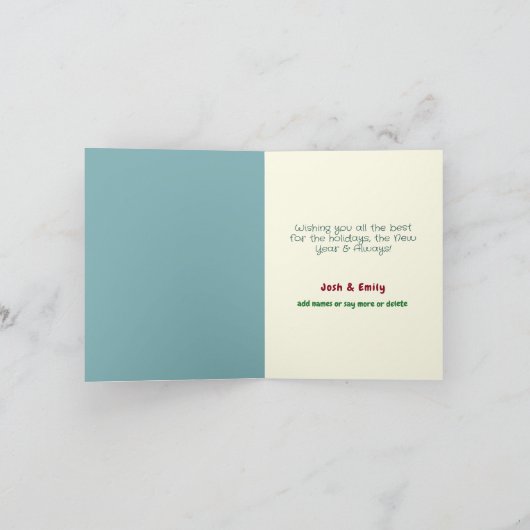 喜び愛の平和与えと優しさツリー小さく折り畳み シーズンカード (内部)